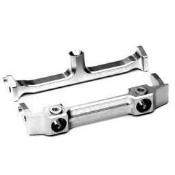Front aluminium Axial SCX-10 silver bumper bracket Integy C24649SILVER - 1