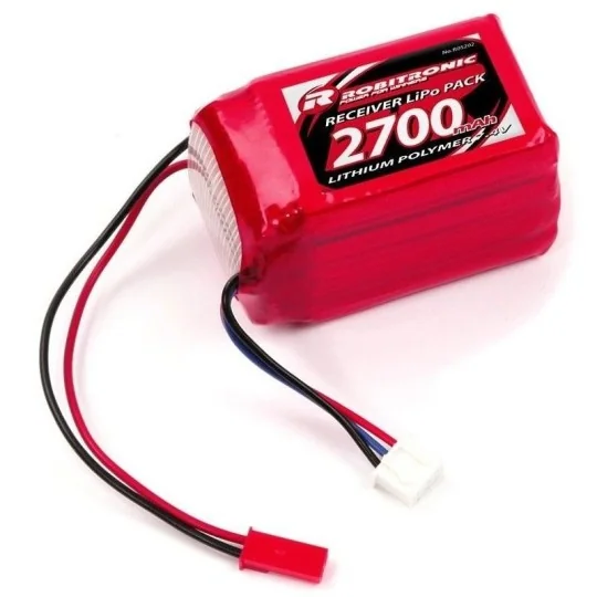 R05202-Accu Rx bloc LiPo 2S 7,4V / 2700mAh Robitronic