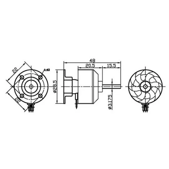 Brushless motor CF2822/12 1534kv DYS DYS CF2822/12 - 5 CF2822/12-Brushless motor CF2822/12 1534kv DYS