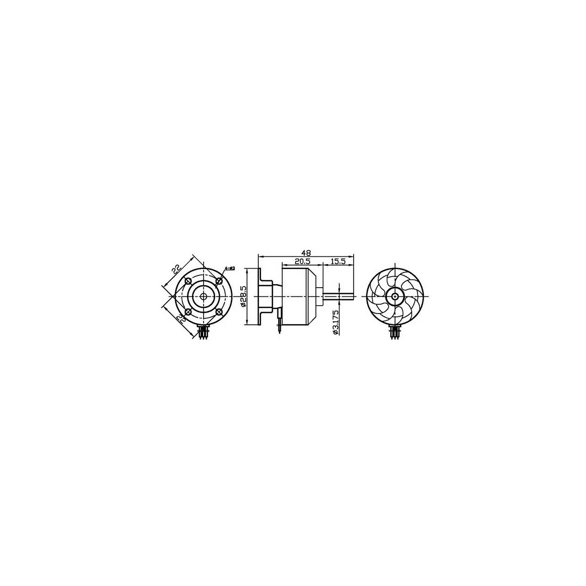 Brushless motor CF2822/12 1534kv DYS DYS CF2822/12 - 5 Brushless motor CF2822/12 1534kv DYS DYS CF2822/12 - 5