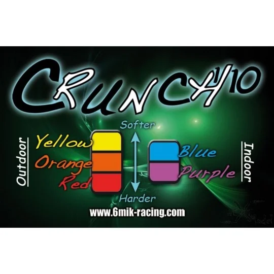 Pneus Crunch 1/10 avant rouges + inserts 6Mik 6Mik TI101R - 4 TI101R-Pneus Crunch 1/10 avant rouges + inserts 6Mik - TI101R