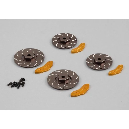 Disquse of brake Alu (4) bracket Gold 1/10 Killerbody Killerbody KB48356 - 1 KB48356-Disquse of brake Alu (4) bracket Gold 1/10 Killerbody - KB48356