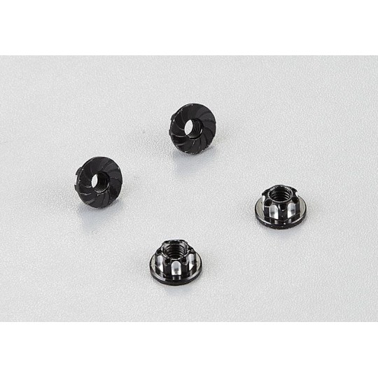 KB48365BK-Nuts aluminum Black M4 4pcs 1/10 Killerbody - KB48365BK