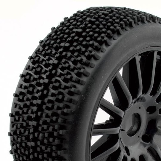 HTR-T444-Rocket tires on black spoke rims, 1/8 scale Hobbytech - HTR-T444