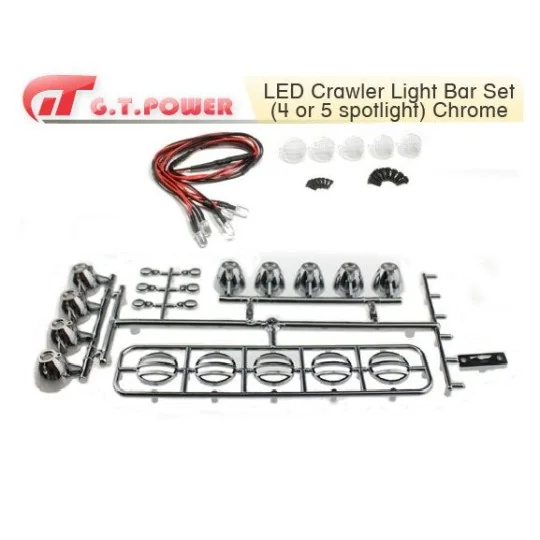 Ramp LED 5 universal spots crawler chrome GT-Power GT-Power GT-LED-CRAWLERSIL - 1 GT-LED-CRAWLERSIL-Ramp LED 5 universal spots crawler chrome GT-Power - GT-LED-CRAWLERSIL