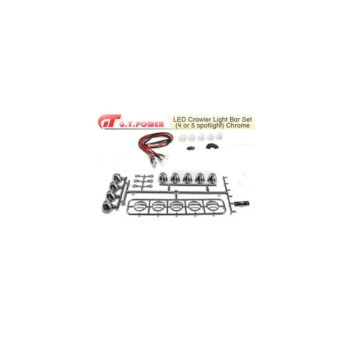 Ramp LED 5 universal spots crawler chrome GT-Power GT-Power GT-LED-CRAWLERSIL - 1