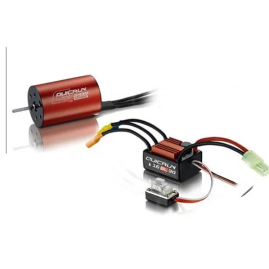 3010503CB01-Combo Quickrun 2435 4500kv + ESC 30A 1/14 - 1/18 Hobbywing