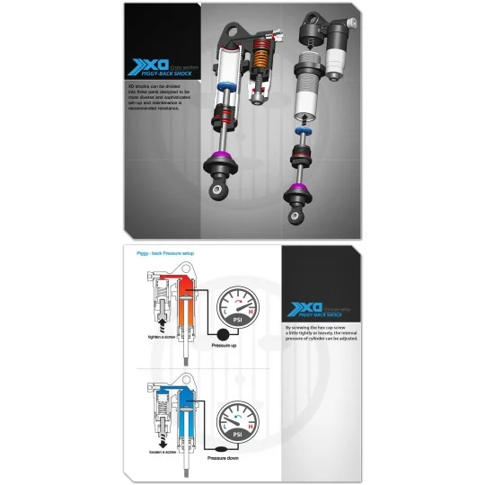 GM21007-Shock absorbers XD Piggyback 103mm (2) Gmade - GM21007