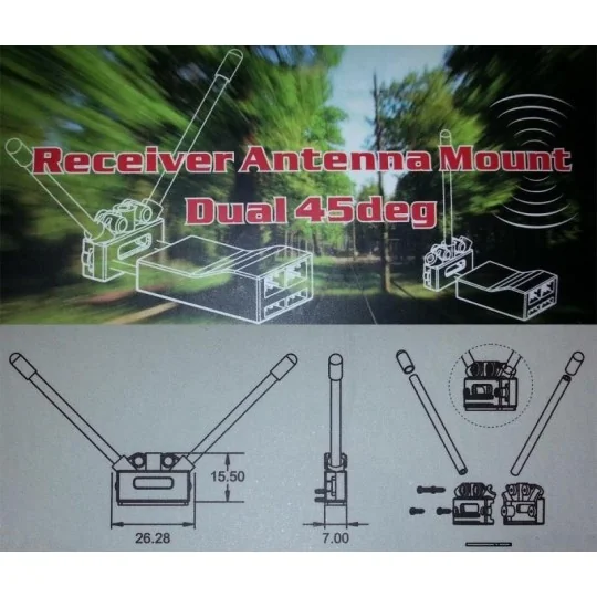 Support Antenne 45°/90° pour Récepteur ou Satellite ZMR250 ZMR250-SUP45 - 2 ZMR250-SUP45-Support Antenne 45°/90° pour Récepteur ou Satellite - ZMR250-SUP45