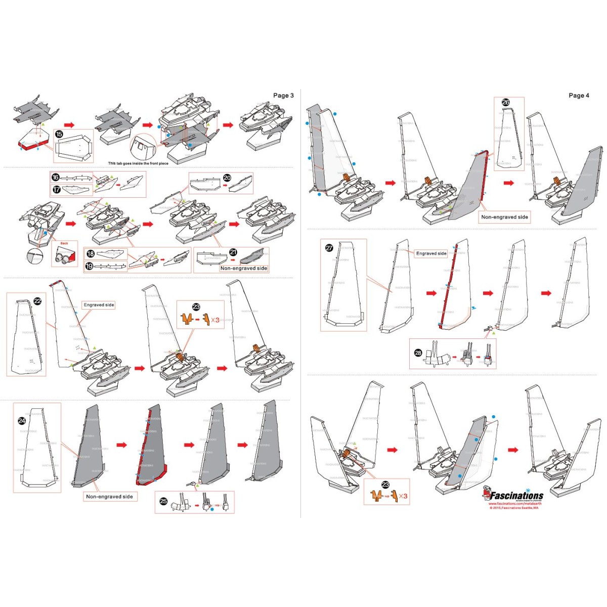 Kylo Ren Star Wars Metal Earth Shuttle Metal Earth MMS266 - 5