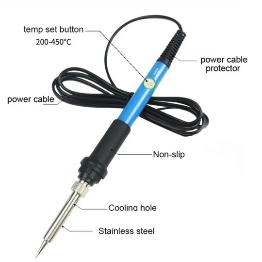 Fer à souder 220V 60W, température ajustable + accessoires 1077119 - 3 1077119-Fer à souder 220V 60W, température ajustable + accessoires - 1077119