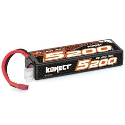 Li-Po 5200mAh 50C 2S 7.4V coqué (Dean) Konect Hobbytech KN-LP2S5200 - 1