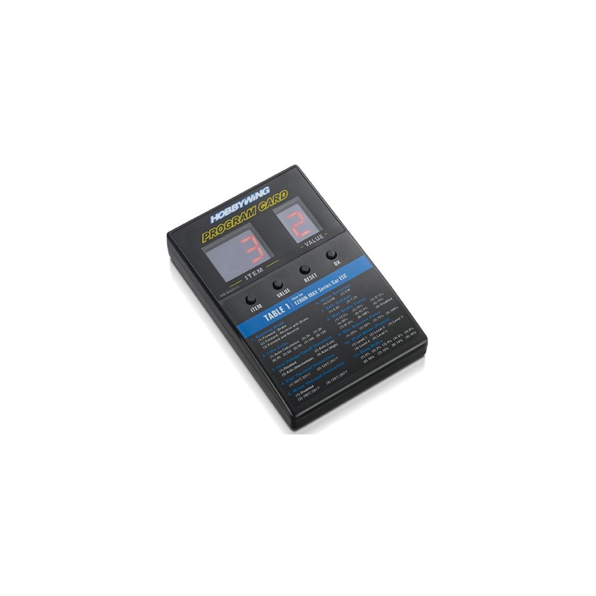 Programming card General Hobbywing ESC Hobbywing 30501003 - 1 Programming card General Hobbywing ESC Hobbywing 30501003 - 1