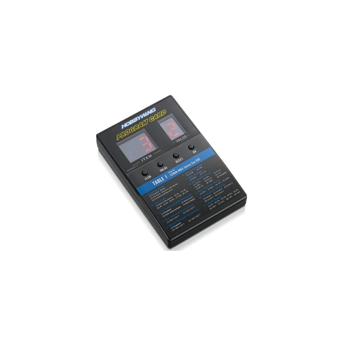 Programming card General Hobbywing ESC Hobbywing 30501003 - 1 Programming card General Hobbywing ESC Hobbywing 30501003 - 1
