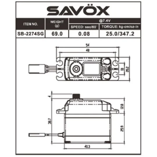 SB-2274SG Bls HV Savox servo Savox SB-2274SG - 2 SB-2274SG-SB-2274SG Bls HV Savox servo