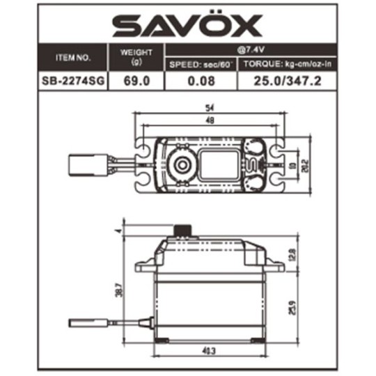 SB-2274SG-Servo SB-2274SG Bls HV Savox