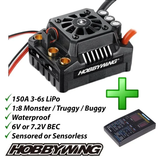 30103200-Inverter brushless EZRUN MAX8 V3 150 A 1/8 Hobbywing - 30103200