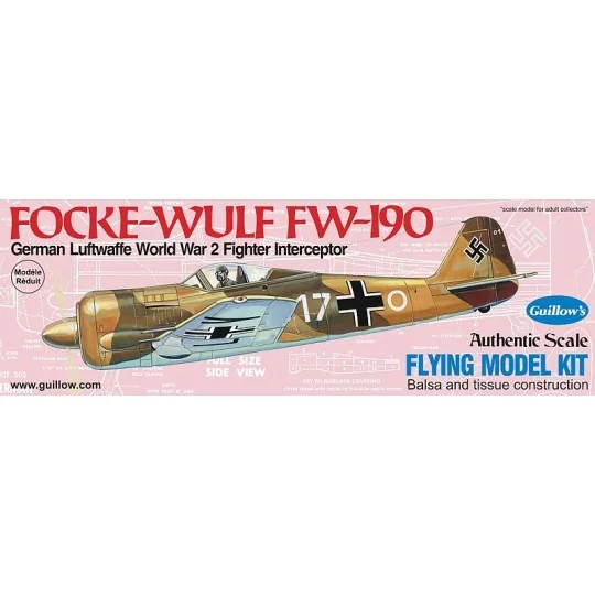 Focke Wulf FW - 190 Guillow's Guillow's S0280502 - 1 S0280502-Focke Wulf FW - 190 Guillow's - S0280502