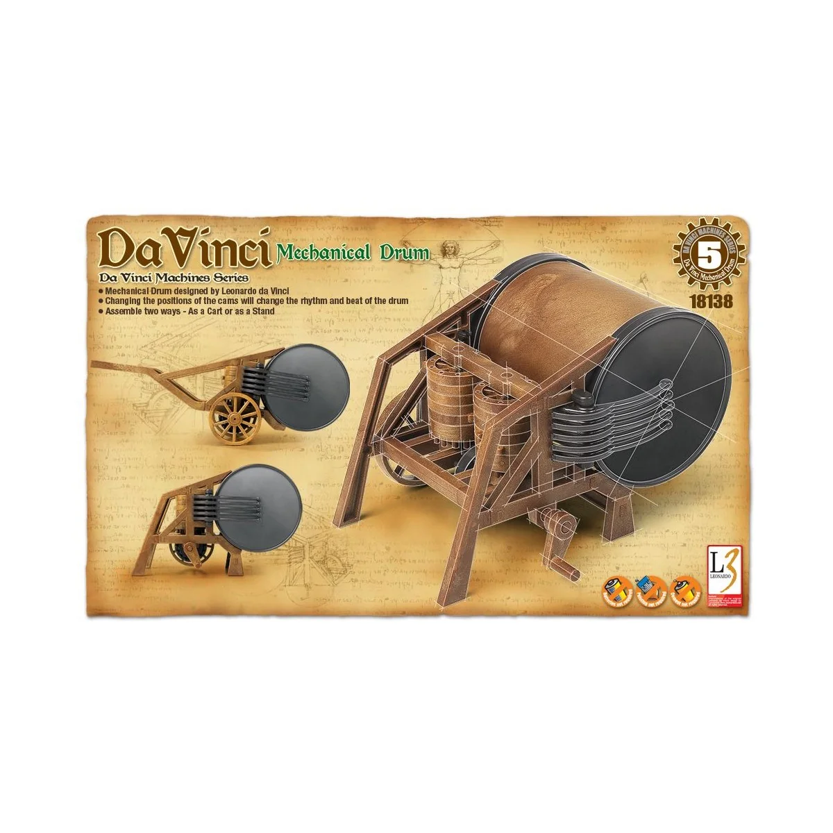 Mechanical Drum Leonardo da Vinci Academy Academy 18138 - 1 Mechanical Drum Leonardo da Vinci Academy Academy 18138 - 1