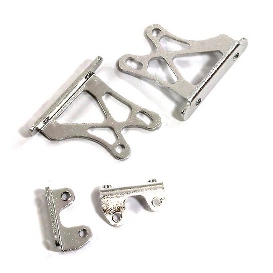 C24924SILVER-Support d'aileron alu argent bas 1/10 piste Integy