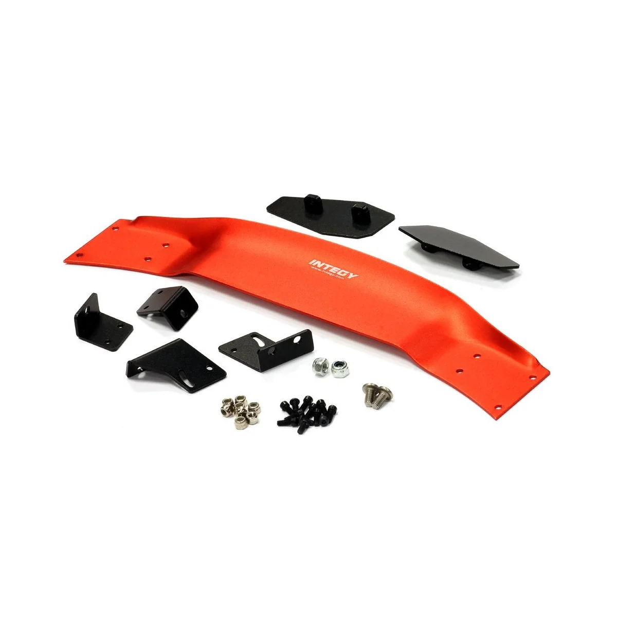 Aileron alu rouge 185mm avec support 1/10 piste Integy Integy C24897RED - 1