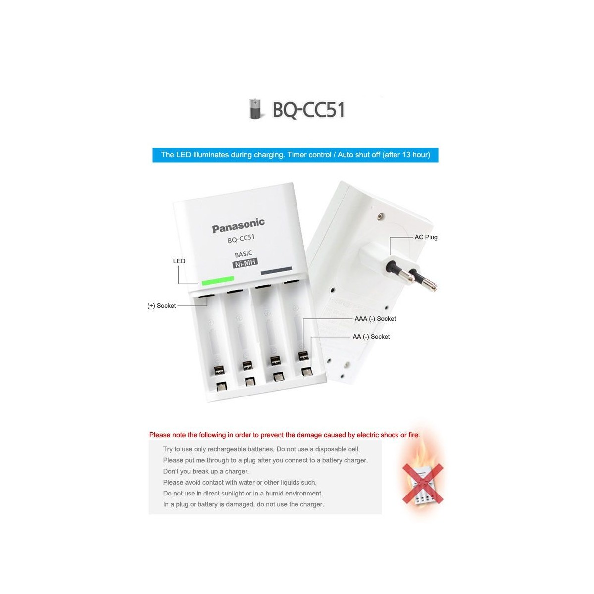 Charger AA / AAA BQ - CC51E Eneloop BQ-CC51E - 4 Charger AA / AAA BQ - CC51E Eneloop BQ-CC51E - 4