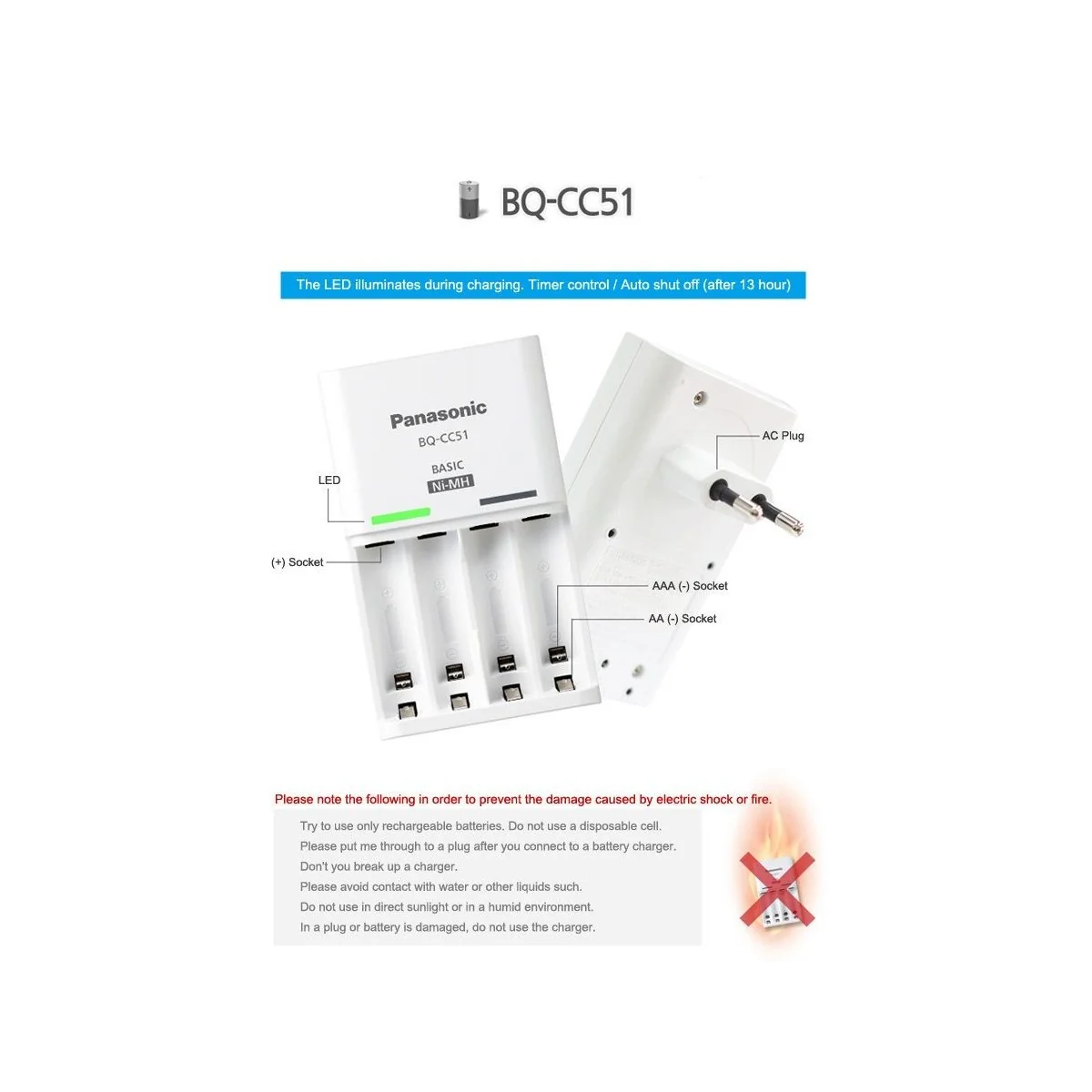Charger AA / AAA BQ - CC51E Eneloop BQ-CC51E - 4 Charger AA / AAA BQ - CC51E Eneloop BQ-CC51E - 4