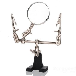 Troisième main Mini étau de précision avec loupe et support fer à souder  FAST460 - 1