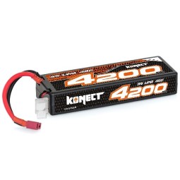 Li-Po 4200mAh 40C 3S 11.1V coqué (Dean) Konect Hobbytech KN-LP3S4200 - 1
