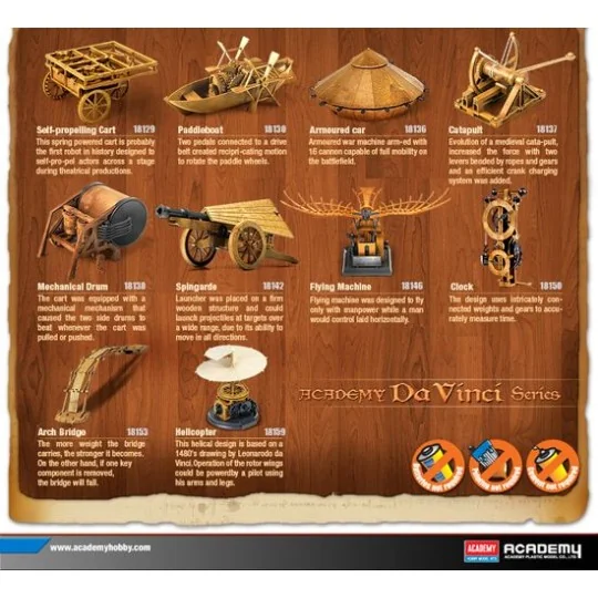 18157-Flying Pendulum Clock Léonard De Vinci Academy