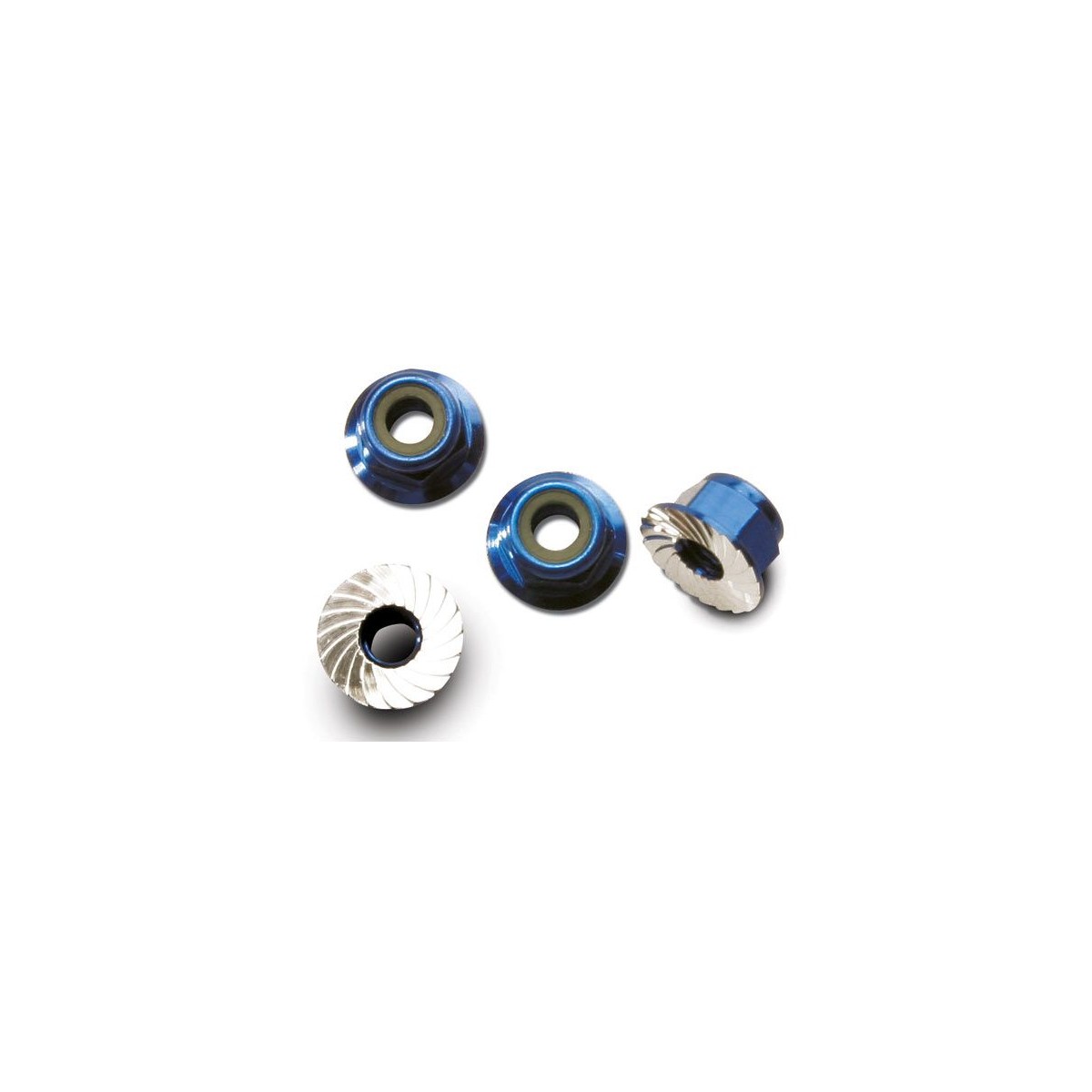 (4) Traxxas 4mm blue anodized wheel nut Traxxas TRX-1747R - 1