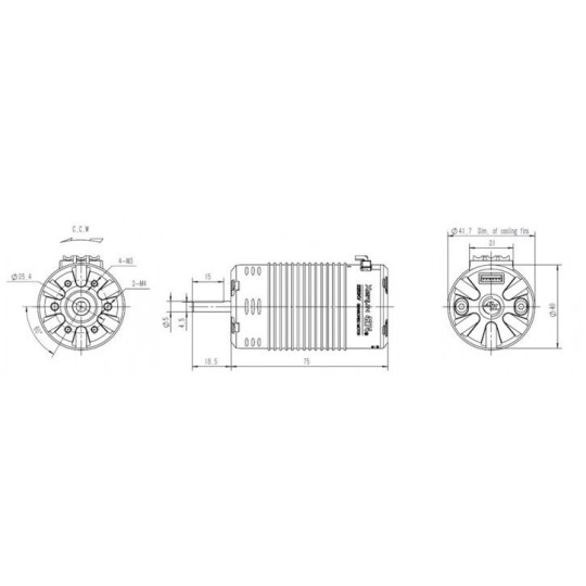 30405000-Moteur XERUN 4274SD-2250KV Black G2 Hobbywing - 30405000