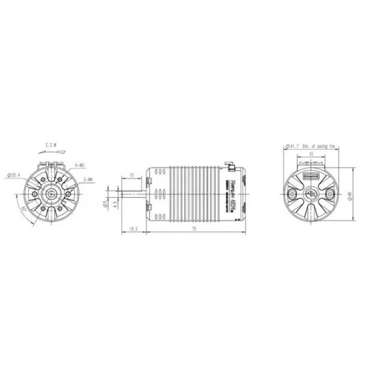 Engine 4274SD - 2250KV Black G2 Hobbywing XERUN Hobbywing 30405000 - 3 30405000-Engine 4274SD - 2250KV Black G2 Hobbywing XERUN - 30405000