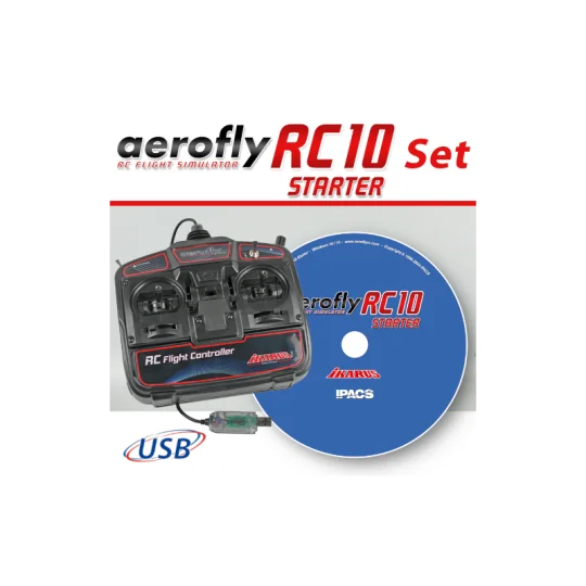 IK3092051-Aerofly RC10 Starter Simulator + Ikarus USB Remote Control - IK3092051