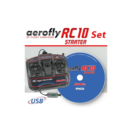 IK3092051-Aerofly RC10 Starter Simulator + Ikarus USB Remote Control
