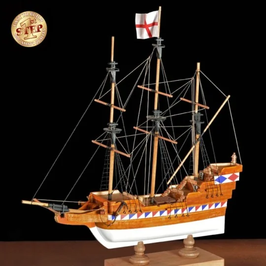 600/02-Elizabethan Galleon 1/135 Amati wooden boat start model - 600/02