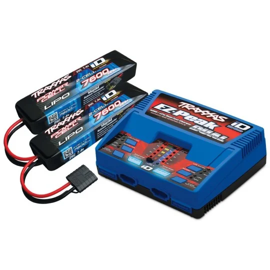 TRX-2991G-Double DUAL quick charger 100W 2972G + 2X Lipo 2 S 7600mAh 2869 X Traxxas