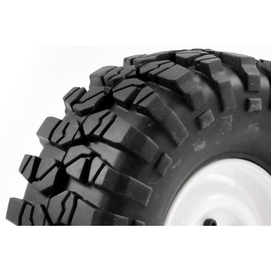 FTX8172W-Wheels crawler Outback rim Steel Lug white 1/10 (2) FTX - FTX8172W