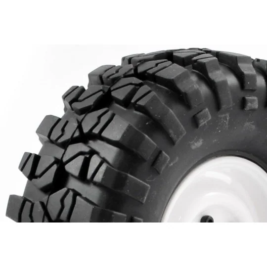 FTX8172W-Wheels crawler Outback rim Steel Lug white 1/10 (2) FTX - FTX8172W