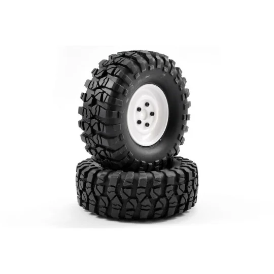 FTX8172W-Wheels crawler Outback rim Steel Lug white 1/10 (2) FTX - FTX8172W