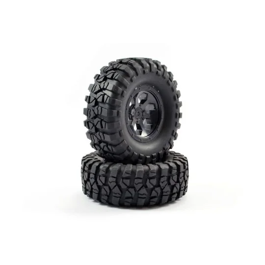 FTX8170B-Roues crawler Outback jante 6 rayons noires 1/10 (2) FTX - FTX8170B