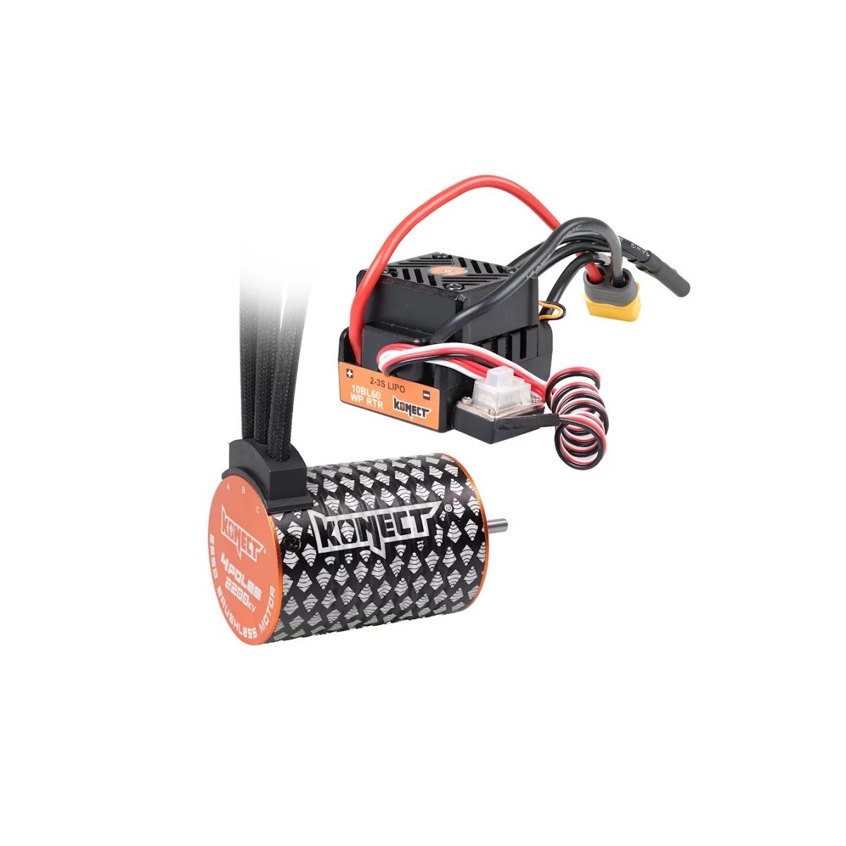 Combo brushless 1/10 ESC 60A WP + moteur 4P 3650SL 2200KV Konect Hobbytech KN-COMBO-D1 - 1