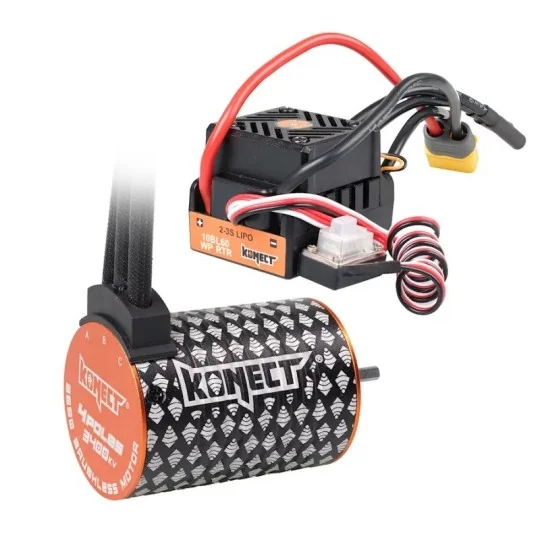 Combo brushless 1/10 ESC 60A WP + motor 4P 3650SL 3400KV Konect Hobbytech KN-COMBO-D2 - 1 KN-COMBO-D2-Combo brushless 1/10 ESC 60A WP + motor 4P 3650SL 3400KV Konect - KN-COMBO-D2