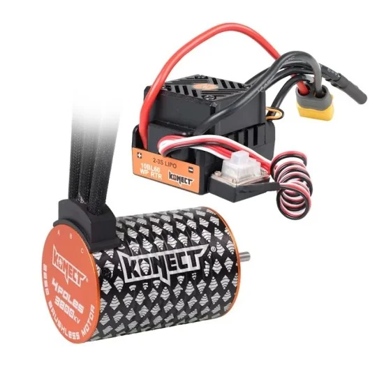 KN-COMBO-D3-Combo brushless 1/10 ESC 60A WP + motor 4P 3650SL 3800KV Konect - KN-COMBO-D3