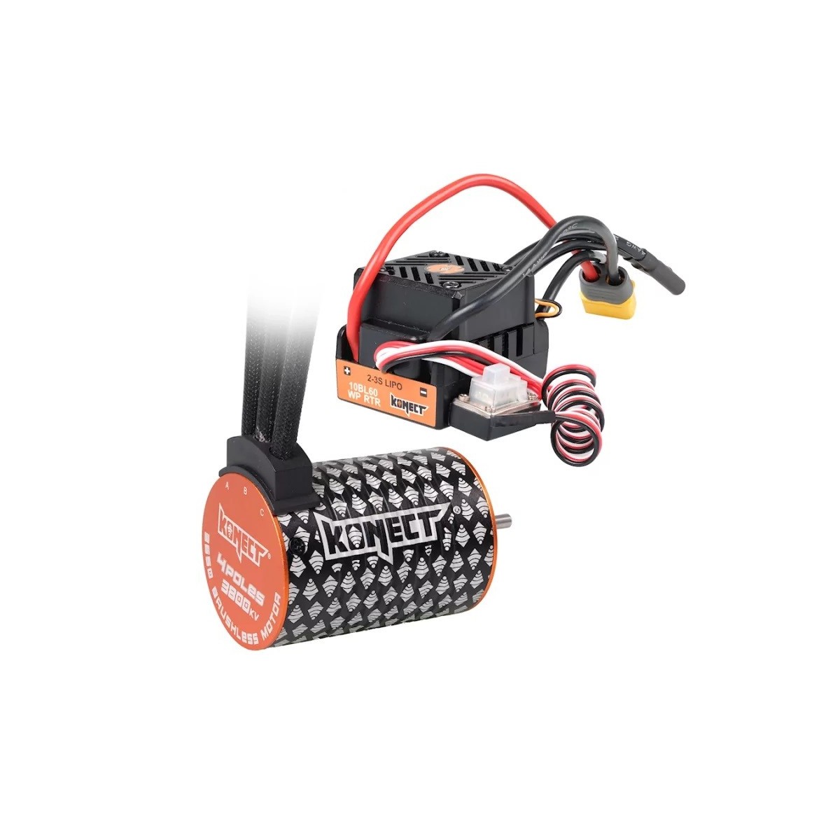 Combo brushless 1/10 ESC 60A WP + moteur 4P 3650SL 3800KV Konect Hobbytech KN-COMBO-D3 - 1