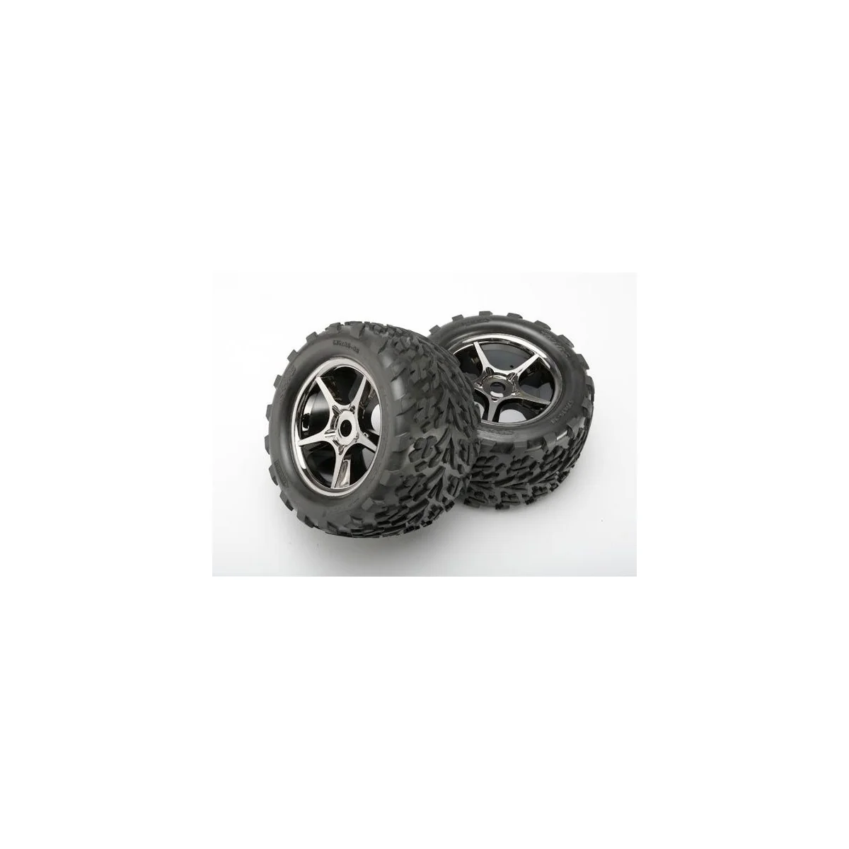 Heel 3.8 tires + rims Gemini Black Chrome (x 2) E-Revo Traxxas Traxxas TRX-5374X - 1