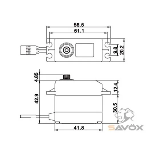 SW-0231MG+-Savox Waterproof Servo SW-0231MG+ HV 25Kg 0.15s