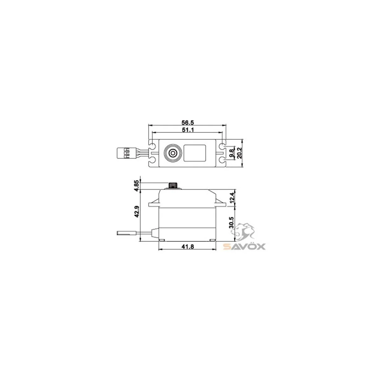 Savox Waterproof Servo SW-0231MG+ HV 25Kg 0.15s Savox SW-0231MG+ - 2