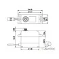 SW-0231MG+-Savox Waterproof Servo SW-0231MG+ HV 25Kg 0.15s