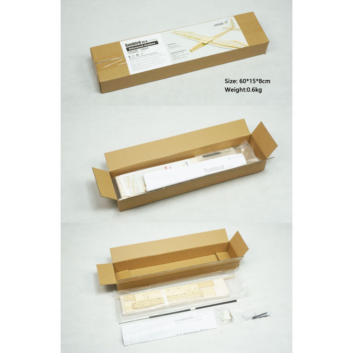 Planeur SunBird V2 1600mm kit balsa DW Hobby DW Hobby - Dancing Wings Hobby F1601C - 8